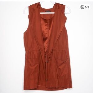 Staccato Dry Goods Terracotta Burnt Orange Hooded Vest Suede Size M